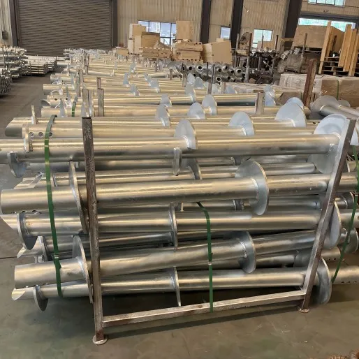 Hot Dip Galvanized Carbon Steel Ground Earth Screw Piles For Deep Construction Foundation