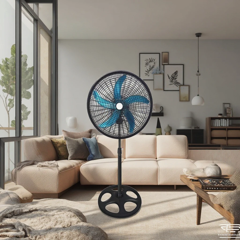 Современный 18-дюймовый стоячий охлаждающий вентилятор 5-листовой дизайн 220 В алюминиевый двигатель функция домашнего охлаждения гостиная спальня