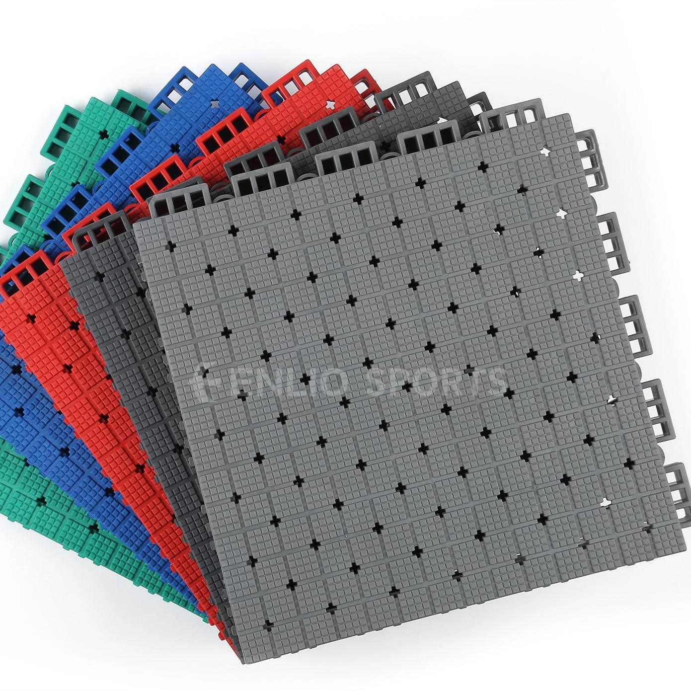 Enlio TPE Suspended Floor Interlocking Basketball /Tennis /PIckelball Assembly Flooring For Outdoor Sport Tiles