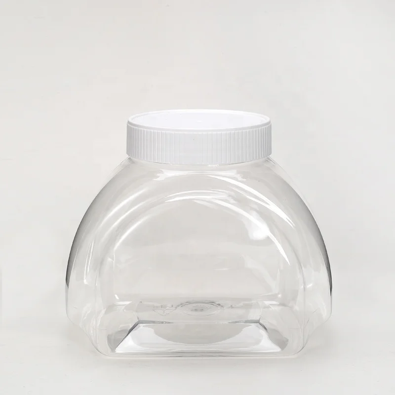 800ml Half Round Shape clear Empty sealed Tea Nut Snacks Rice Storage Transparent Cookies Spice Food Can Pet Plastic Jar