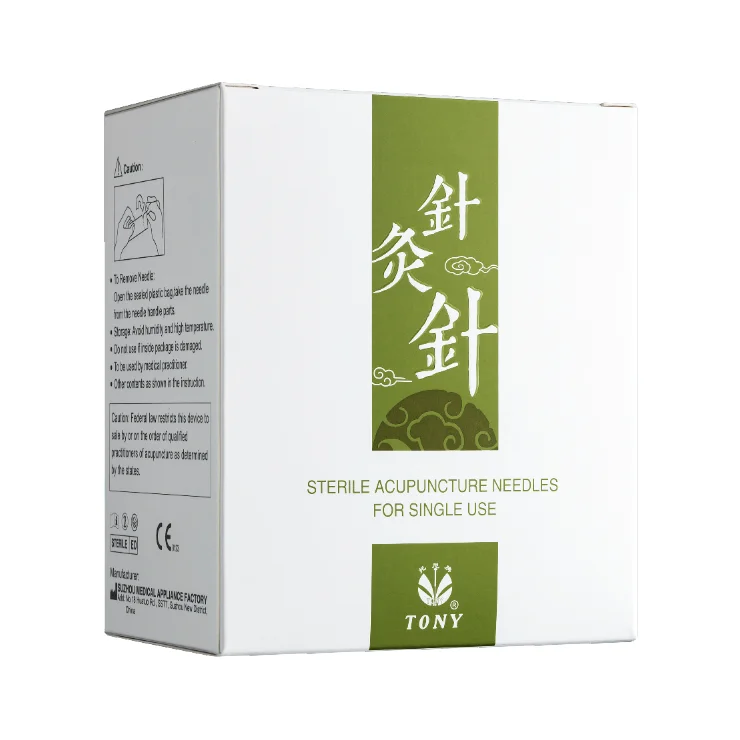 Tony Brand Disposable Sterile Stainless Steel Handle  Acupuncture Needles with Guide Tubes
