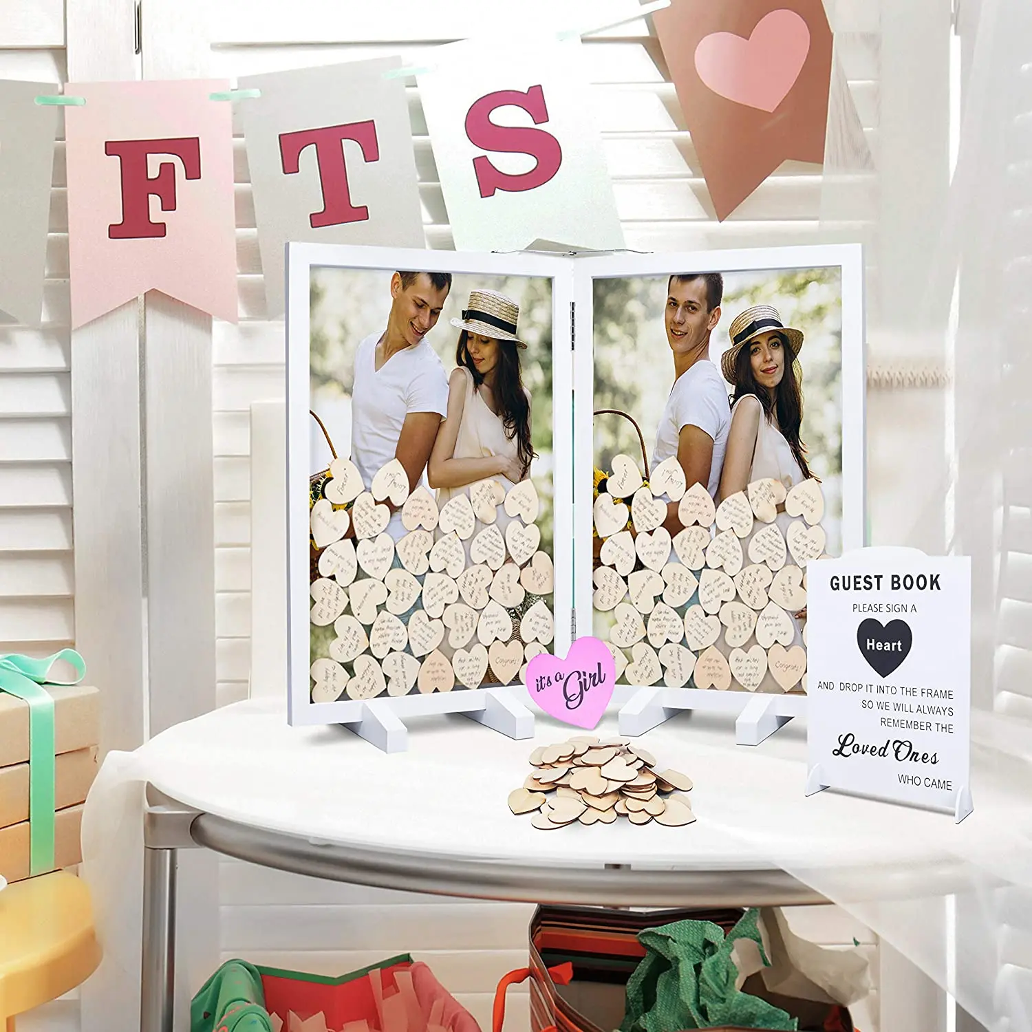 Guest Book Alternative, Drop Top Frame Guest Sign Book Wedding Gift for Wedding