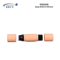 Loose foundation stick powder container with brush