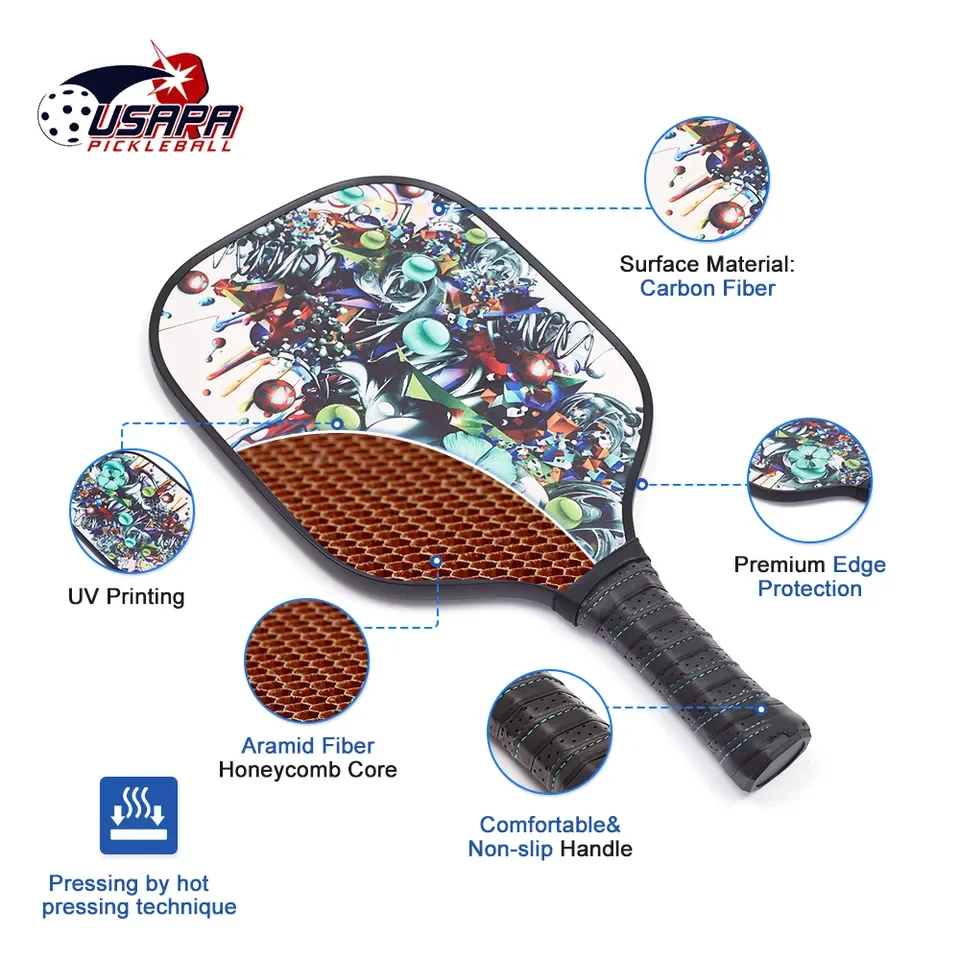 OEM Customized Pickleball Paddle The New colored carbon fiber pickleball paddles set