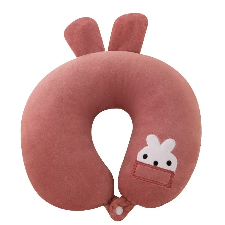 New Cartoon Memory Cotton U-shaped Pillow Comfortable Soft Neck Cover Travel Portable Neck Pillow Wholesale With Logo