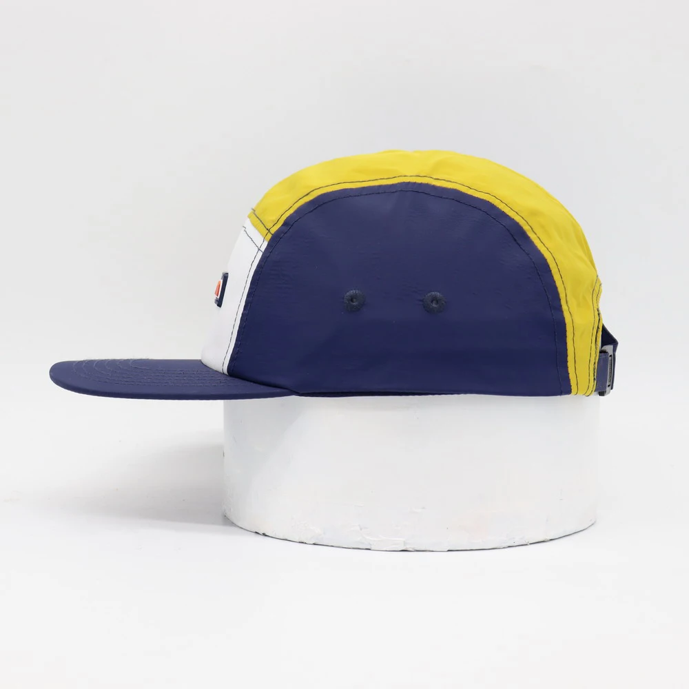 100% nylon spliced rubber patch flat brim unstructured outdoor running sports snapback melon caps hats with nylon band strap