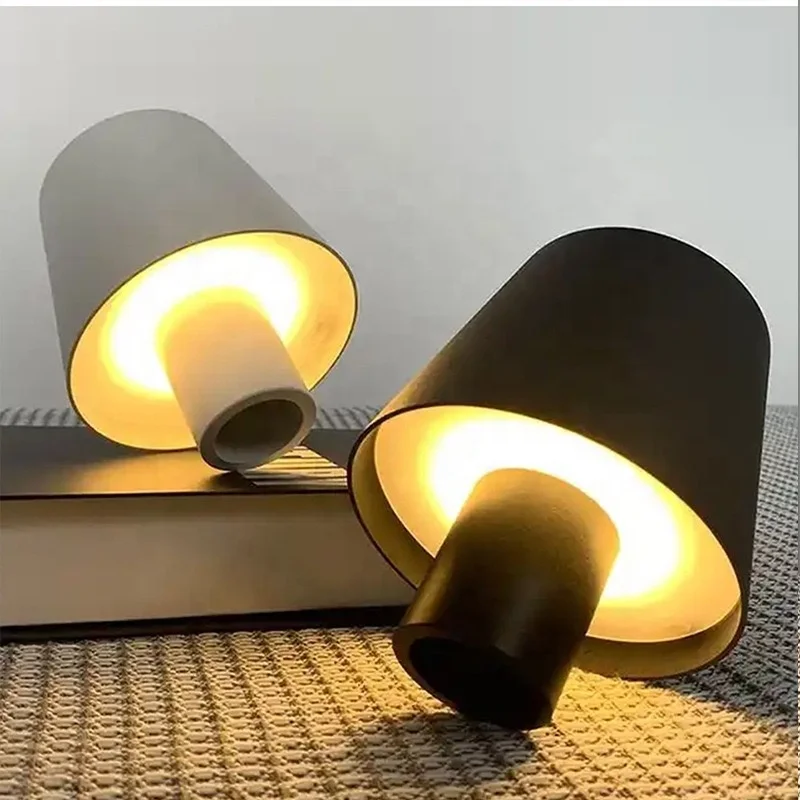 LED Cordless Portable Battery Wine Bottle Mushroom Lamps Restaurant Bar Table Lamp Rechargeable Modern Touch Desk Light