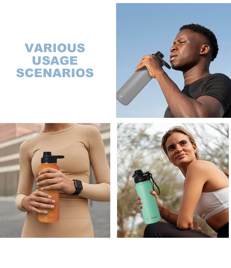 32oz Leak Proof Vacuum Insulated Stainless Steel Sports Water Bottle with Straw Lid for Gym Travel Camping BPA FREE color box