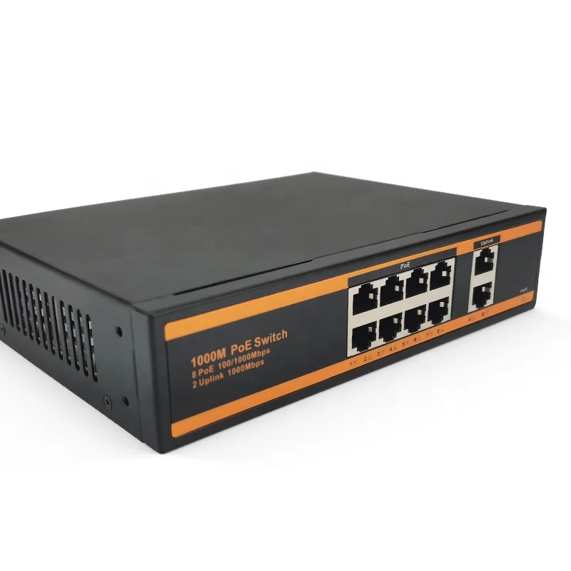 Tonglian Optical 4+2 port poe switch 100m ethernet network switch for IP Camera system