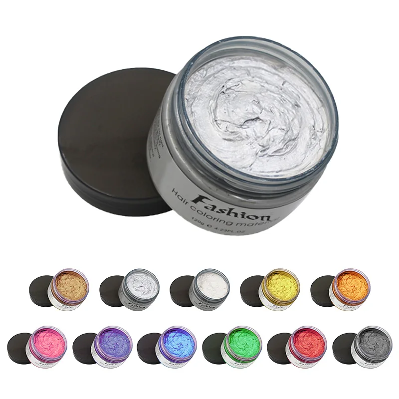 Hair Dye Clay Wax Pomade Wholesale Hair Color Wax Temporary Strong Hold Styling Wax Hair Color Cream