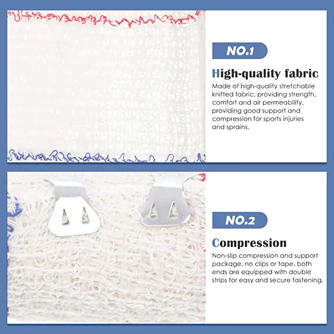 Aranea Custom Printed Medical Supplies Wound Dressing Spandex Elastic Crepe Bandage With Clip