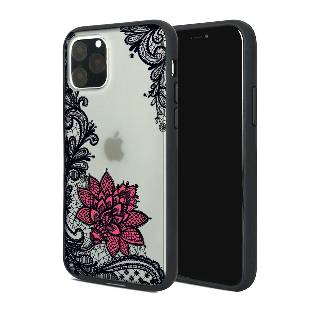 Винтажный Классический ажурный розовый кружевной Чехол для мобильного телефона iPhone 12 mini promax