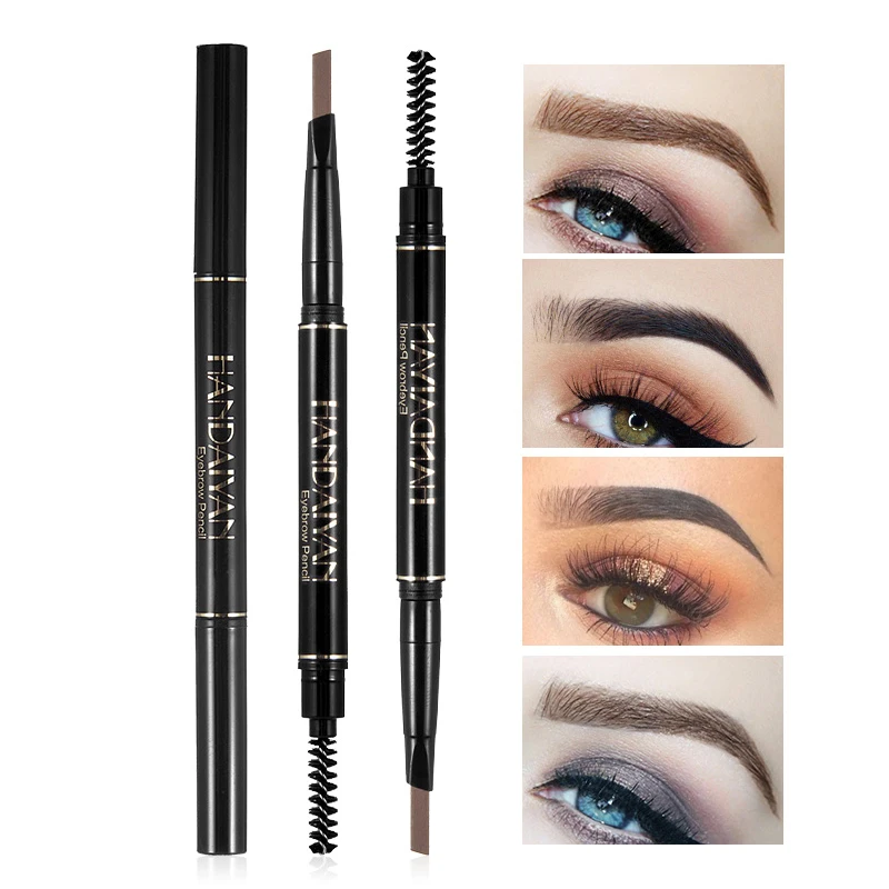 5 Color Automatic Rotating Eyebrow Pencil Double Head Waterproof Non-Smudge Triangle Eyebrow Pencil
