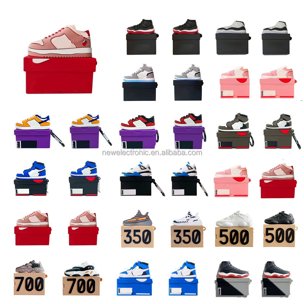 Wholesale 2021 Hot Selling Fashion Silicone Sneaker Shoe Box AJ case for Airpods 1 2 3 Pro for Air pod
