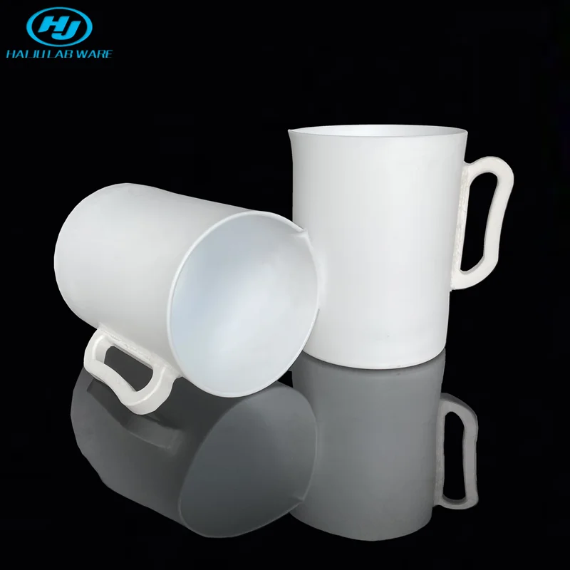 HAIJU LAB 250ml- 5000ml Professional Chemical PTFE Plastic Measuring Beaker Manufacturer with or without Handle