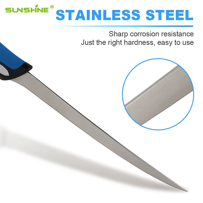 SUNSHINE Japanese 165mm Slicing Sashimi Knife Sakimaru Sushi Knives Stainless Steel Sushi boning Knife With TPR Handle