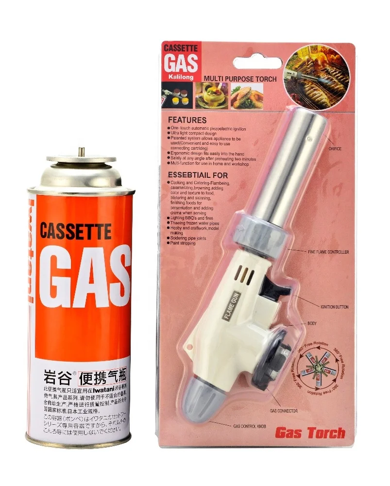 Adjustable 360 free rotation anti flare Culinary Creme Brulee Kitchen Chef Cooking gas blow Torch butane lighter KLL- 8805D