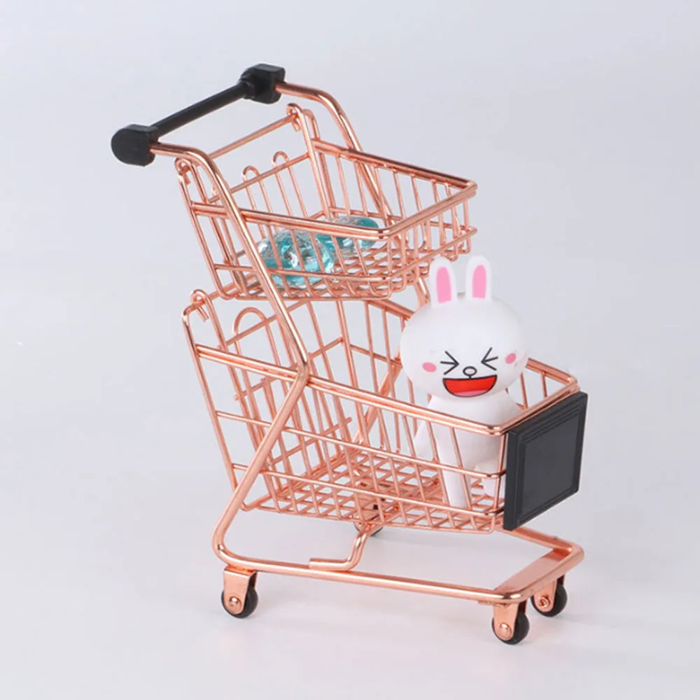 Роскошная стальная миниатюрная двухслойная корзина для покупок, декоративная губка для макияжа, держатель для раковины, блендера