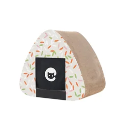 Rice ball wear-resistant vertical creative grinding claw without chip falling corrugated cat scratch board