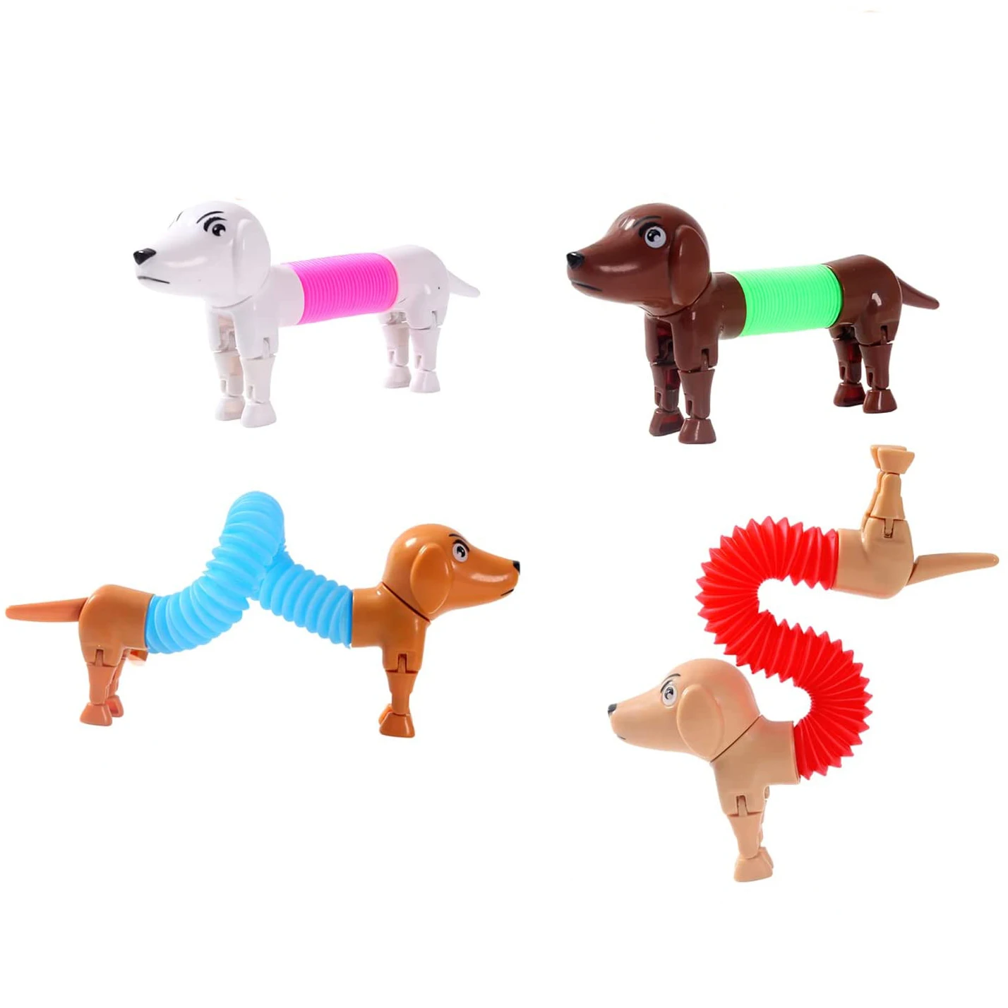 Stress Relief Sensory Dog Plastic Tubes Stretch Fidget Pipe Decompression Spring Tube Other Classic Toys for Girls Boys