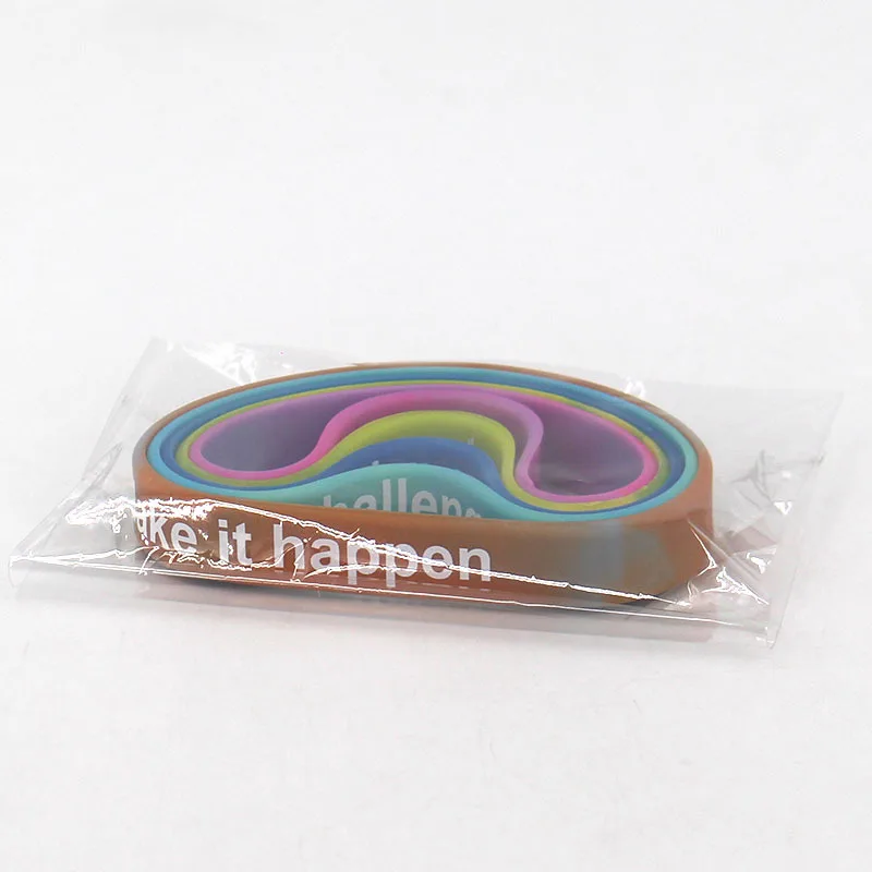 Custom mixed colours wrist band glowing bracelet silicone wristbands printing logo sports silicone bracelet men