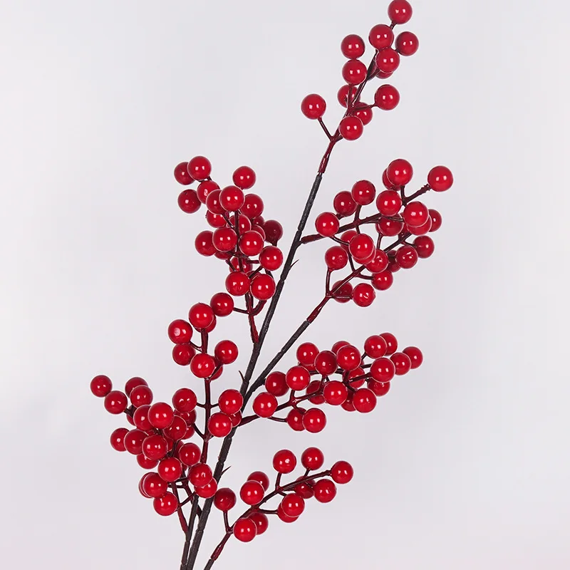 Decorative flower boho decor Artificial flowers Holly Berries  red fruit red fortune fruit for Christmas Decoration