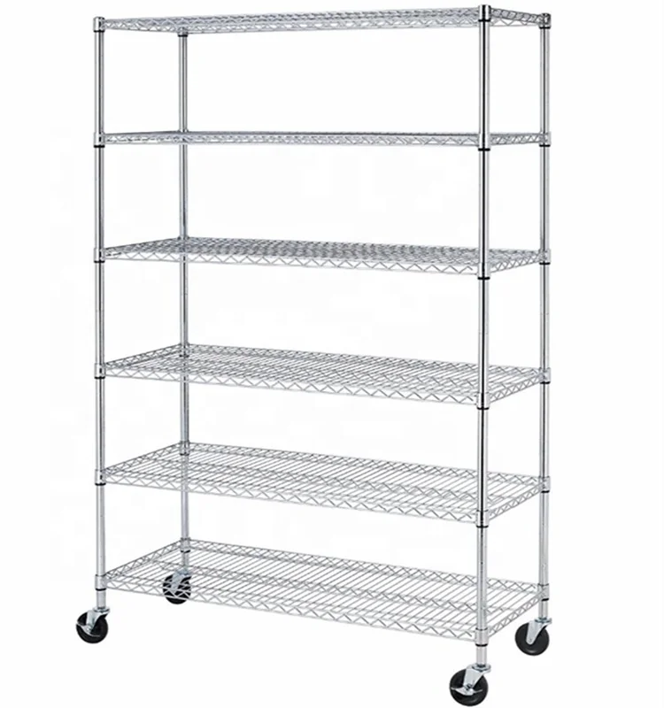 kitchen shelving 4 tier  chrome shelving pole  wire shelving unit metal rack shelf