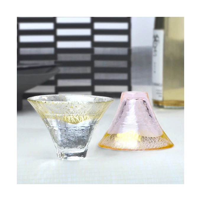 TOYO SASAKI GLASS hand made Japanese gift sake coloured wine glasses