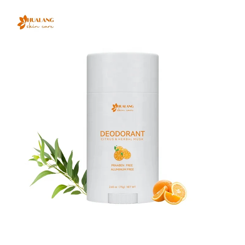 Wholesale Private Label Deodorant Antiperspirant Women Men Organic Natural Underarm Solid Tangerine Twist Up Deodorant Stick