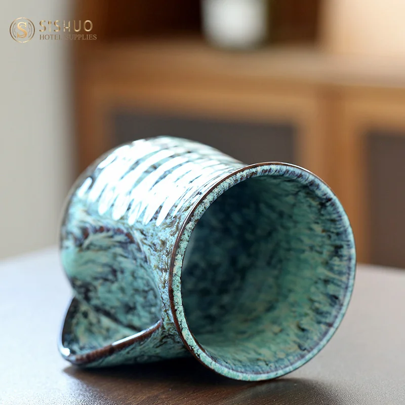 500ML Printed Logo Kiln Creative Large Capacity Bar Restaurant Water Mug Cups Ceramic