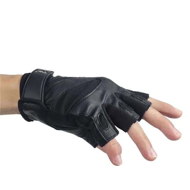 Fashion half finger body building training leather gym weight lifting  gloves