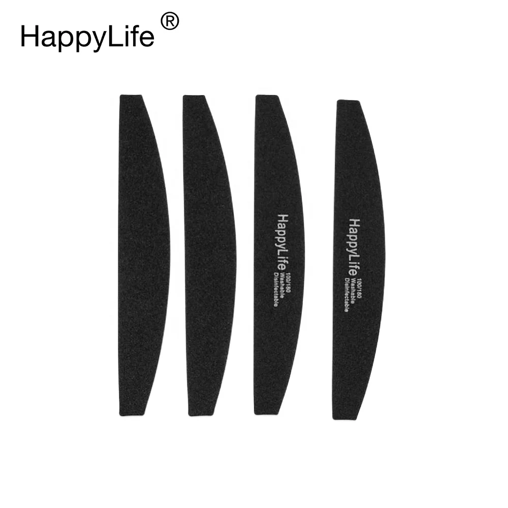 HappyLife OEM Salon Customized High Quality Emery Board Zebra Grit 100 180 Private Label Sandpaper Nail File