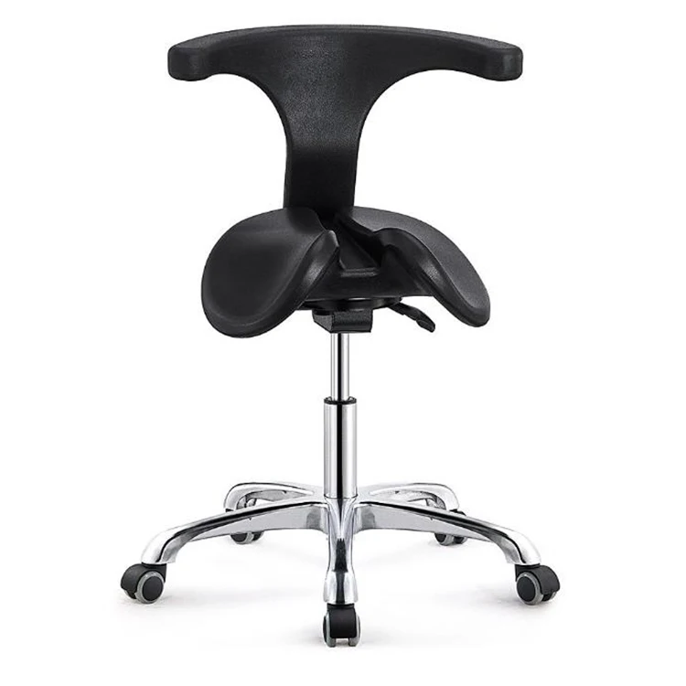 Height adjustable saddle chair with backrest/ESD Laboratory swivel chair/Injection molded polyurethane foam chair