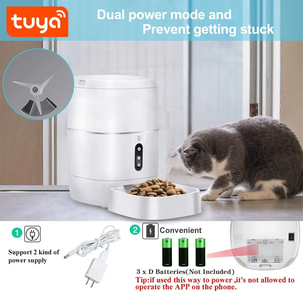 2023 Smart WIFI Automatic Tuya Pet Feeder With APP Control PST-FD-BL3