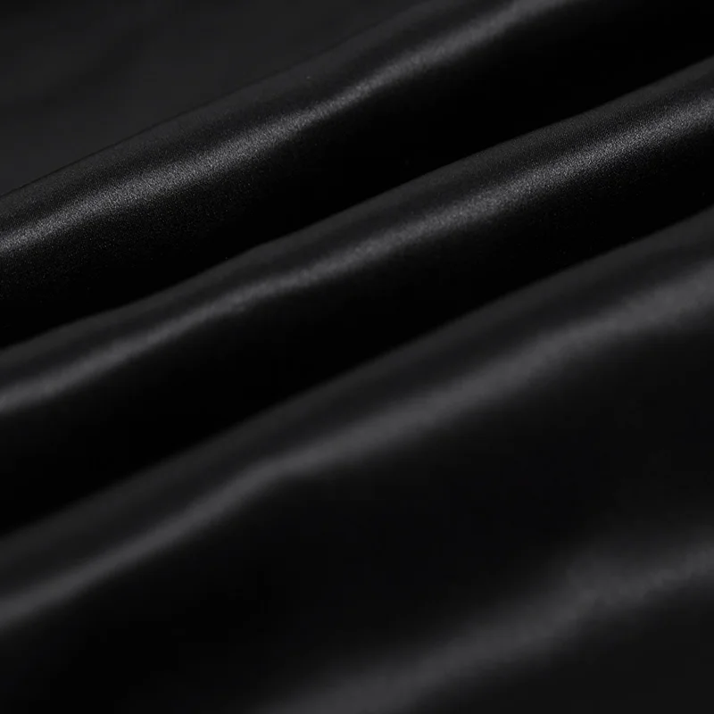 Spandex silk favric 16mm silk stretch satin fabric 140cm width black color
