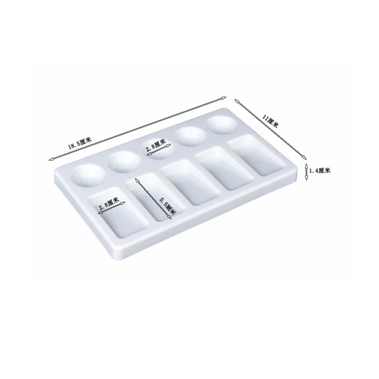 Custom 10 grids High Quality Art Supplies Painting Tools Square Plastic Watercolor Paint Artist Palette