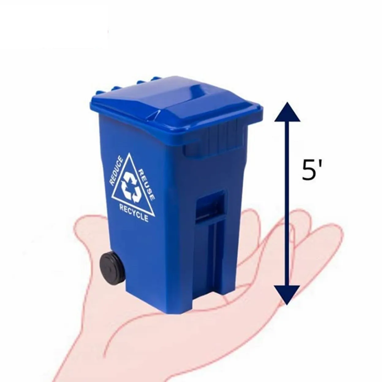 Custom Logo Mini Garbage Trash Bin Can Plastic Recycle Bin Pencil Pen Holder with Wheels