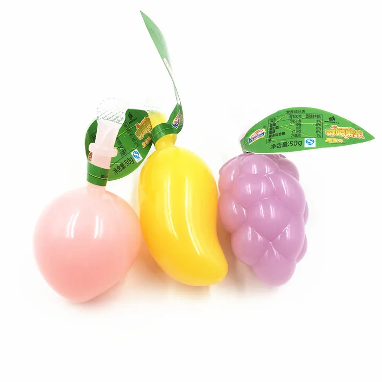 China Gelee Colorful Cute Fruit Shape Thach Yummy Juice Fruity Jello Grape Mini Jelly Candy In Jar
