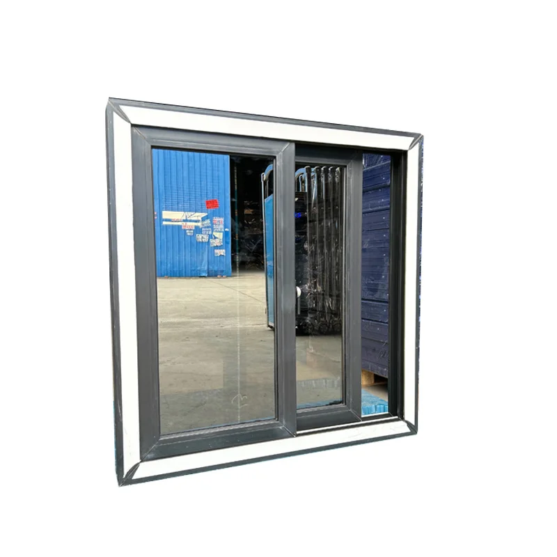 design Double glazed 2.5mm hurricane impact UPVC profiles conch window black color upvc sliding windows for bathroom for sale