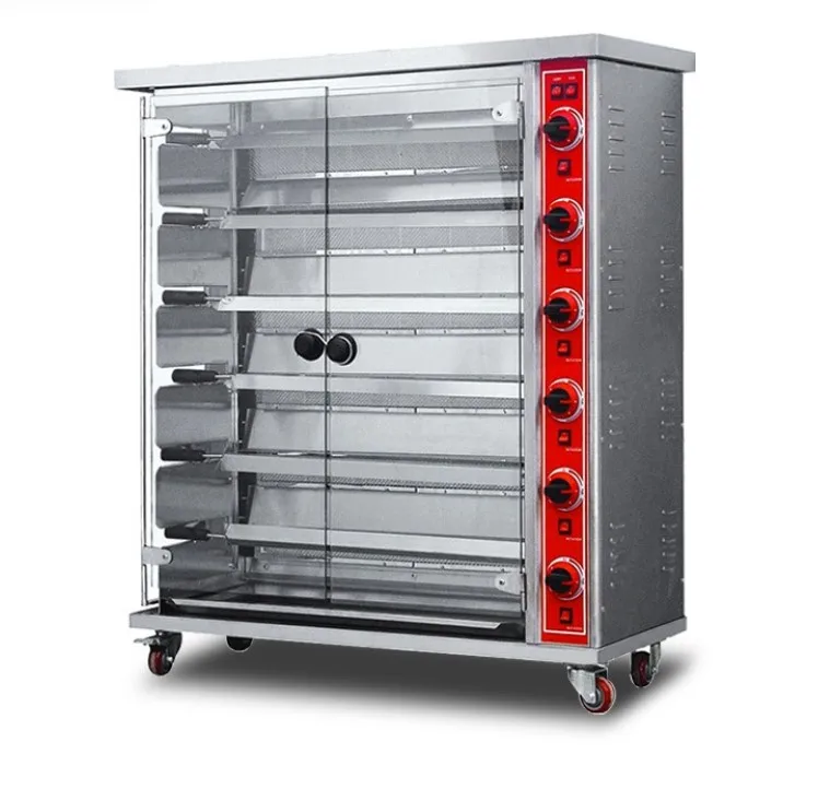 Chicken Rotisserie Machine Gas Stainless Steel Chicken Rotisseries
