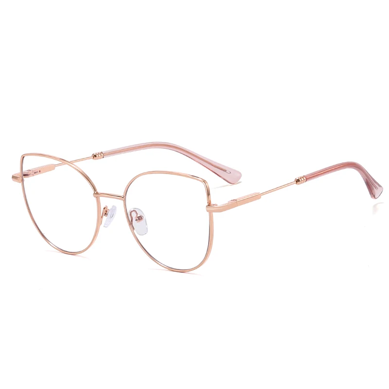MS 81172  2024 New Fashion Ladies Cat Eye Glasses Block Blue Light Classic Metal Frame Optical Glasses Custom Logo