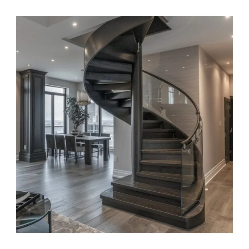 CBMmart wood railing glass tread mechanical stair scooter climbing  cargo lift elevator for mezzanine playhouse balustrade black