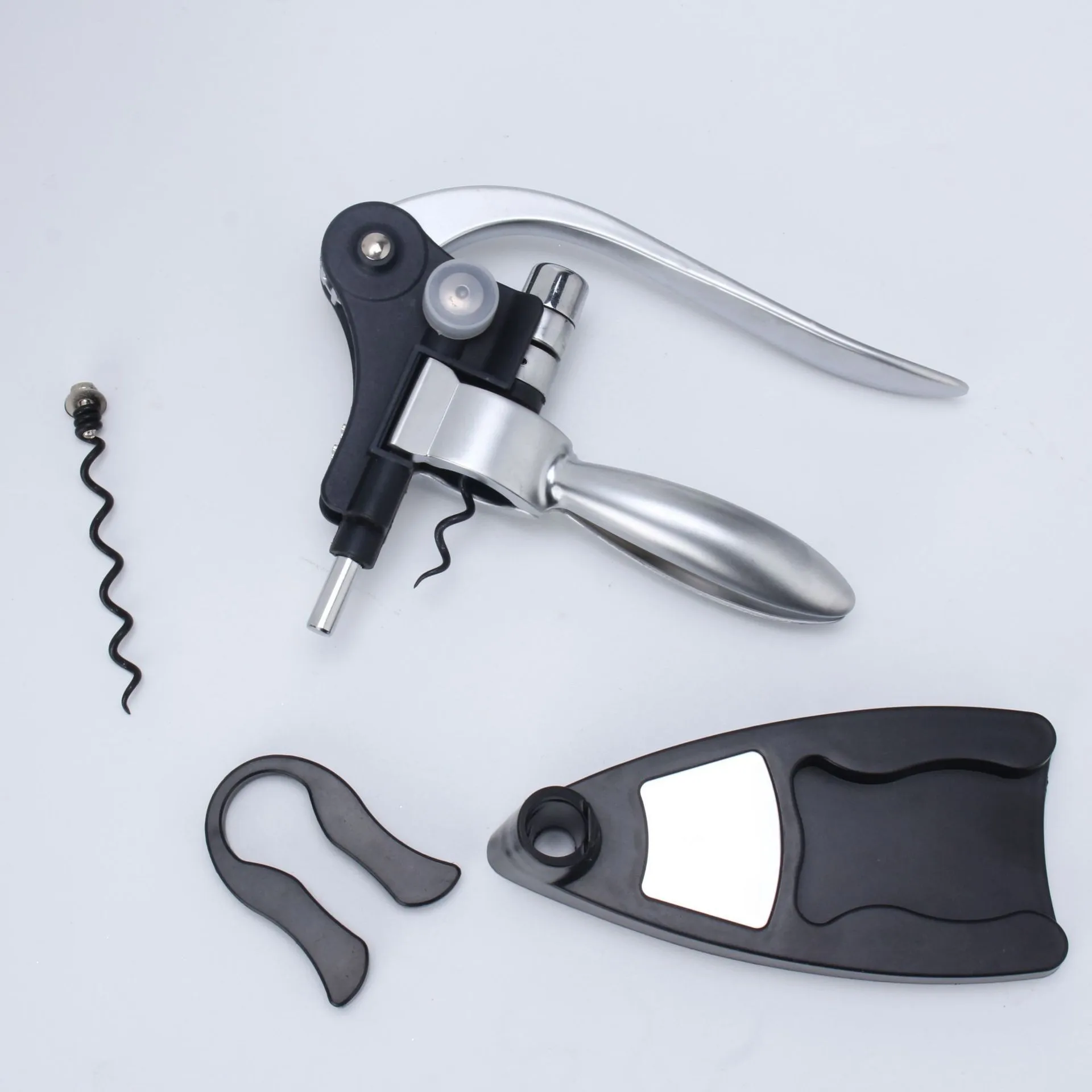 Hot Selling Customized Packaging Aluminum Alloy wine opener corkscrew with stand and foil cutter