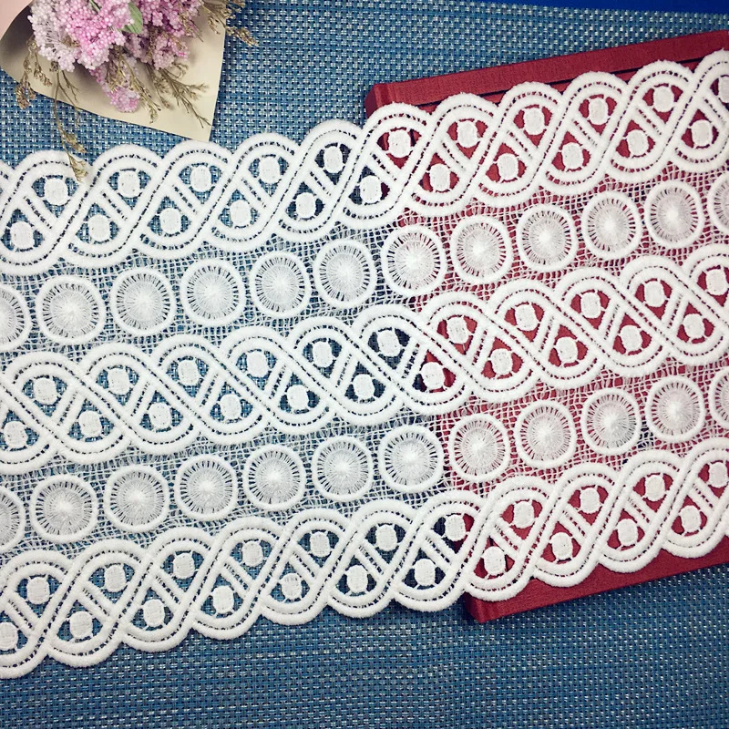 High quality fine milk silk water soluble embroidery lace 19CM  DIY clothing accessories polyester/cotton lace