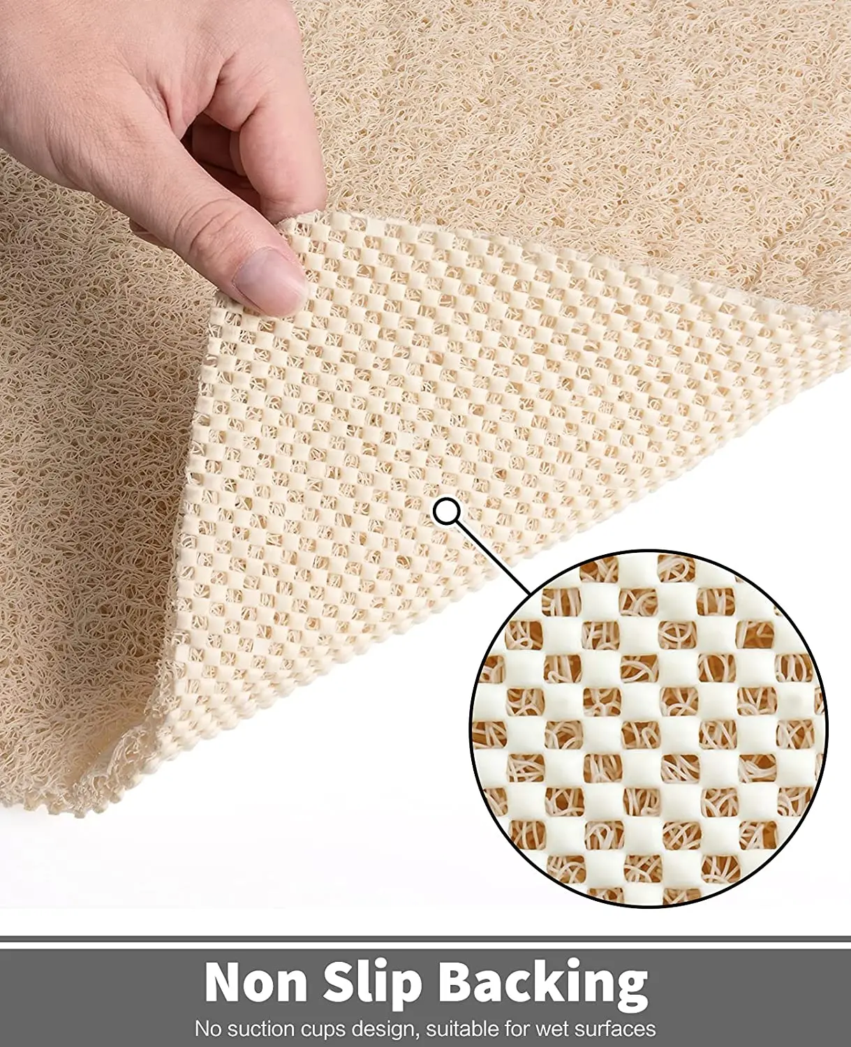 Non Slip Bath Mats Loofah Shower Mat  with Loofah Effect Comfort Bathtub Mats with Drain  PVC