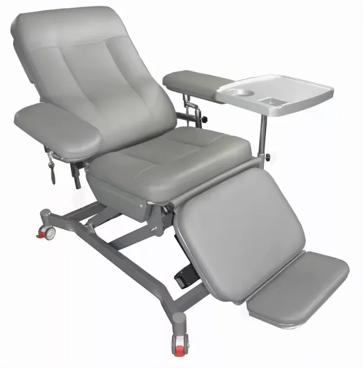 Hospital use electric 4 motor reclining dialysis height adjustable blood collection chair