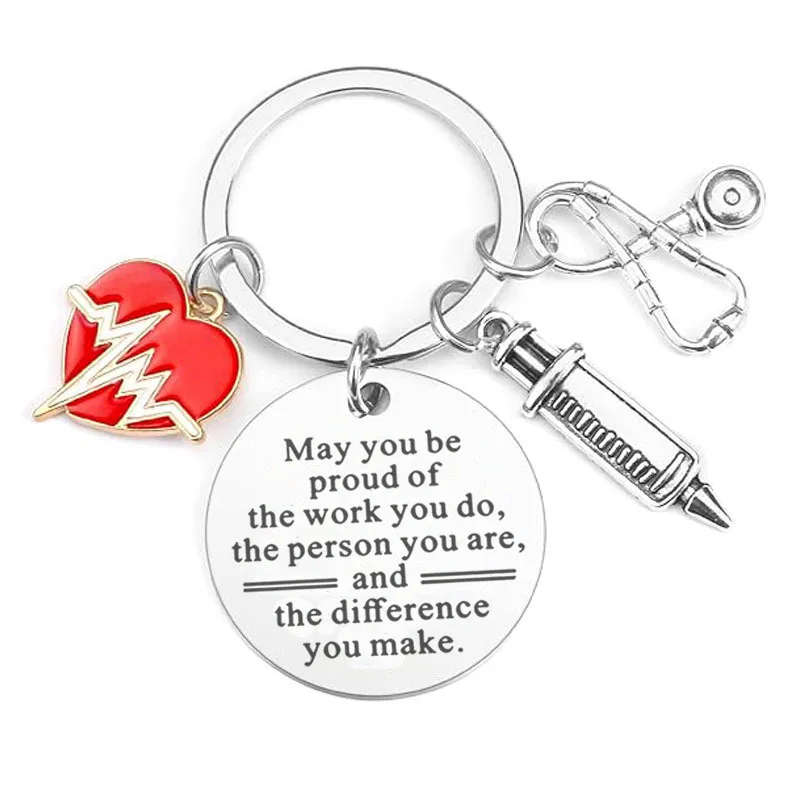 Hot Selling Cross-Border Nurse Stainless Steel Keychain Nurse Week Nursing Graduation Small Gift For Practitioners