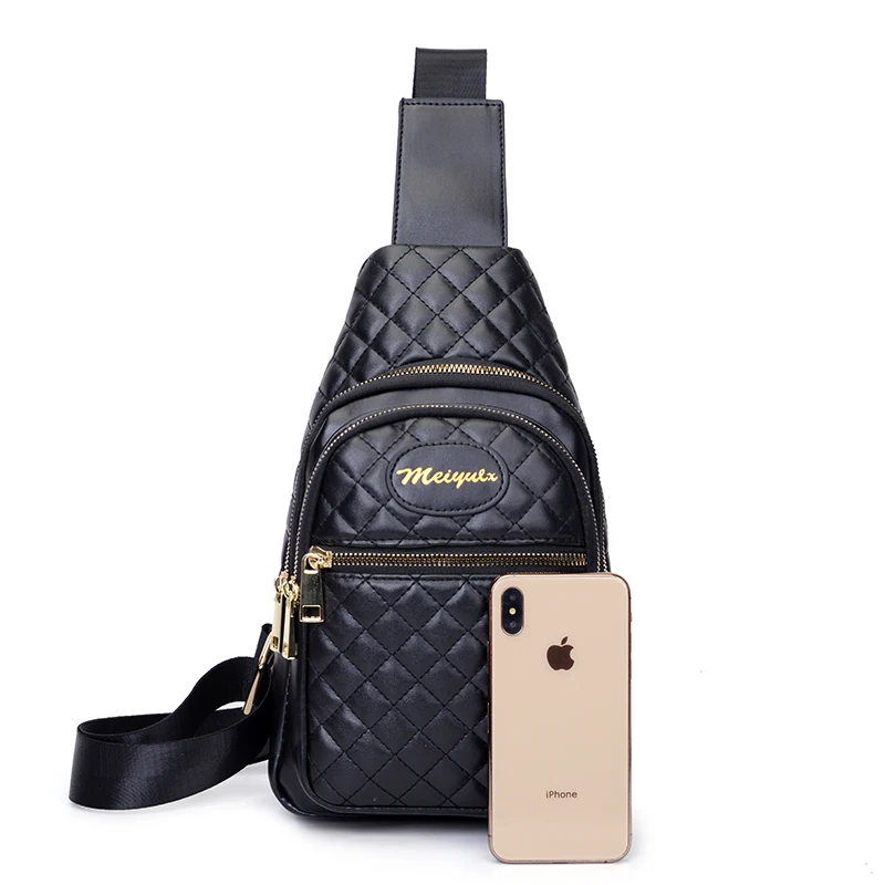 
Multifunction vintage pu leather waterproof men women black bike sport sling pack bag chest bag 