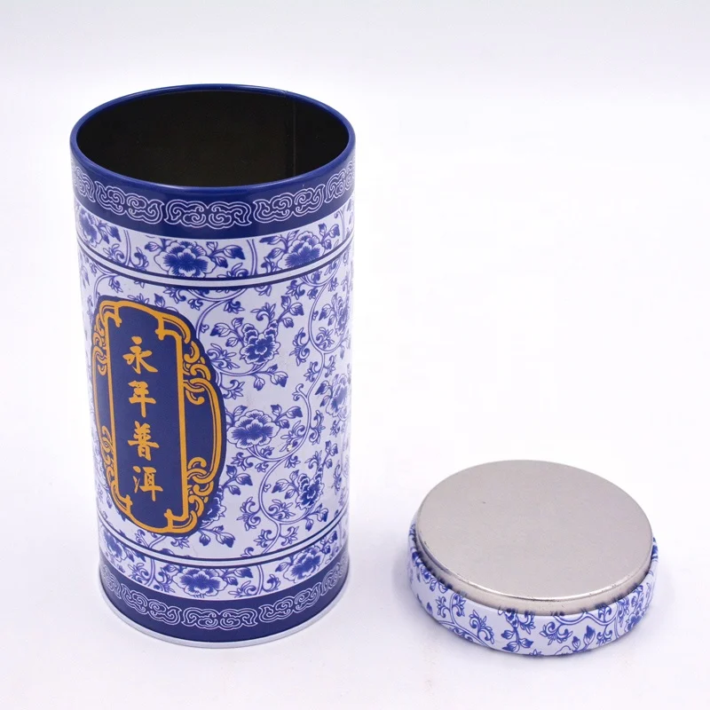 food grade wholesale airtight round double lid tea tin cans