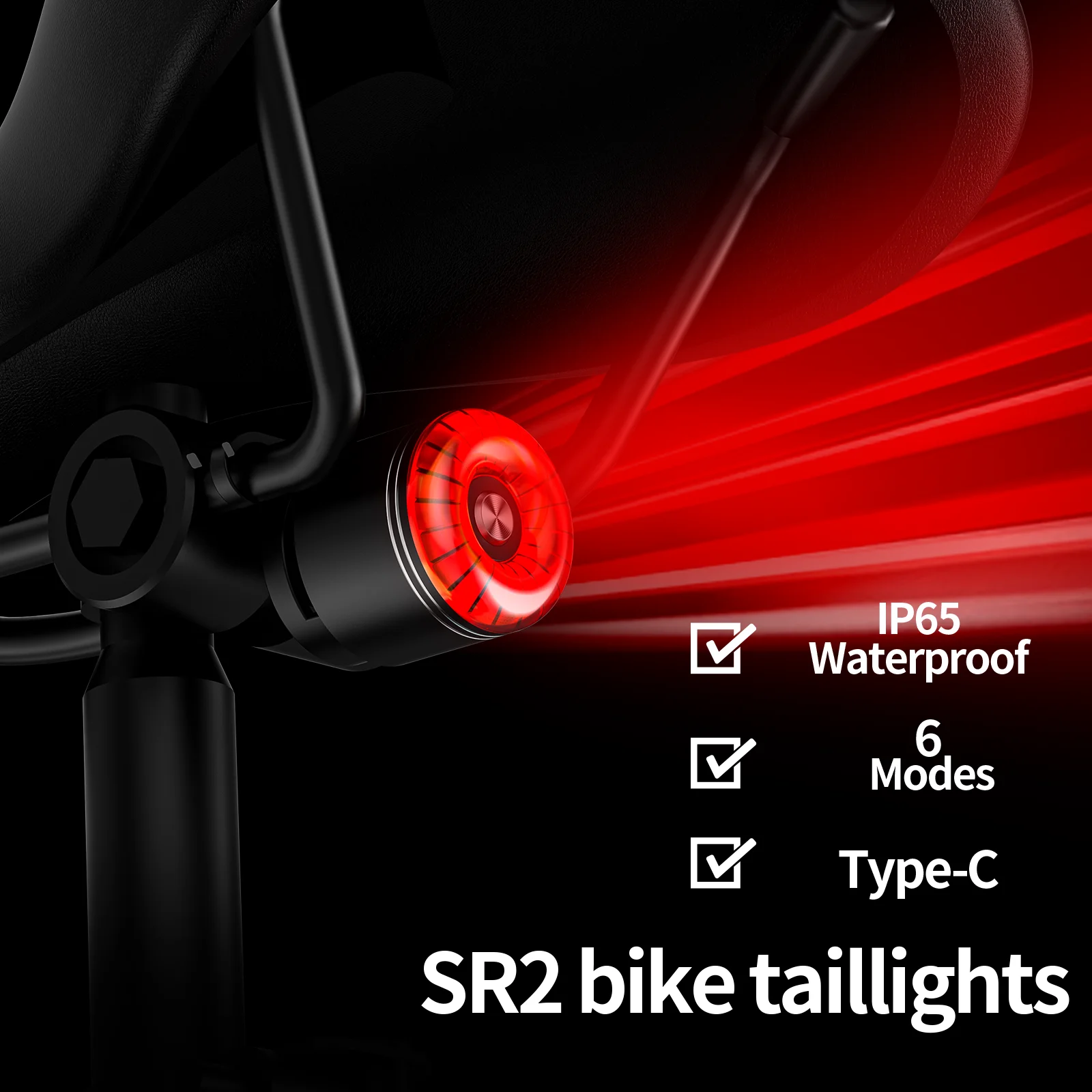 SR2 rechargeable bike led rear light taillight bicycle taillight rechargeable light